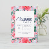 Pink Tropical Floral Fête Invitation (Debout devant)