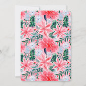 Pink Tropical Floral Fête Invitation (Dos)