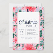 Pink Tropical Floral Fête Invitation (Devant)
