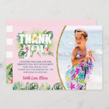 Pink Tropical Floral Girls Beach Party foto
