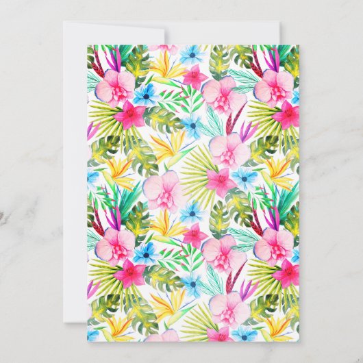 Pink Tropical Floral Graduation Party uitnodiging (Achterkant)