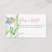 Pink Tropical Thème Diaper Raffle Invitation (Devant)