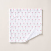 Pink Tulip Floral Minimaliste Simple Fille Vert (Gant de toilette)