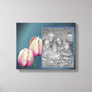 Pink Tulip Flowers Lijst Creëer Uw eigen foto Canvas Afdruk