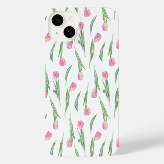 Pink Tulip Pattern – Soft Watercolor Floral  (Verso)