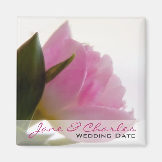 Pink Tulip · Save the Date Magnet Magneet (Voorkant)