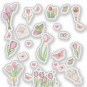Pink Tulip Stickers (Voorkant)
