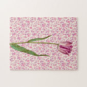 Pink Tulip Vintage Style Art Puzzle (Horizontal)