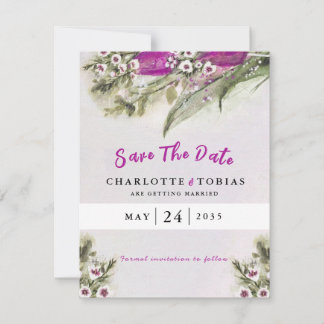 Pink Tulip Waterverf Floral Wedding