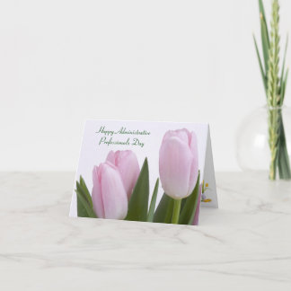 Pink Tulips Administrative Professionals Kaart
