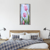 Pink Tulips Canvas Afdruk (Insitu (Slaapkamer))