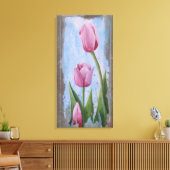 Pink Tulips Canvas Afdruk (Insitu (Woonkamer))