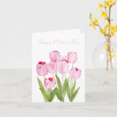 Pink tulips carte de fête des mères (Fleur jaune)