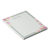 Pink Tulips & Daffodils Spring Flowers Notepad Notitieblok (Schuin)