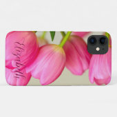 Pink Tulips Personalize Case-Mate iPhone Case (Achterkant (horizontaal))