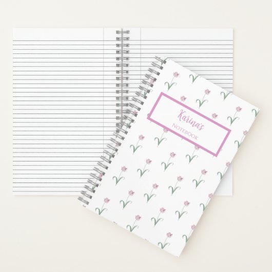 Pink Tulips Personalized Journal Notebook (À l'intérieur)