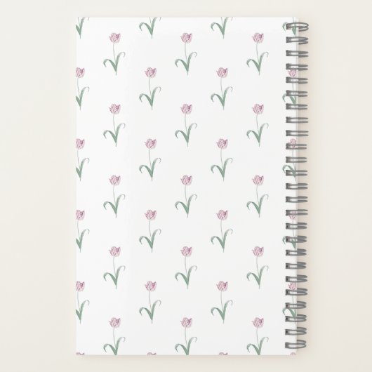 Pink Tulips Personalized Journal Notebook (Verso)