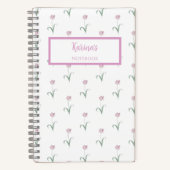 Pink Tulips Personalized Journal Notebook (Recto)