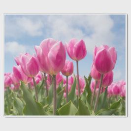 Pink Tulips Wrapping Paper Cadeaupapier