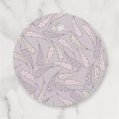 Pink Turkey & Feathers Happy Thanksgiving Gift Lab Bedankjes Labels (Achterkant)