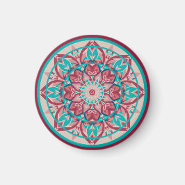 Pink & Turquoise Boho Mandala   Magneet
