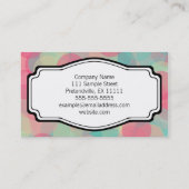 Pink Turquoise Chevron Personal Visitekaartje (Achterkant)