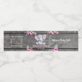 Pink Turquoise Eléphant bouteille d'eau étiquette  (Étiquettes simples)