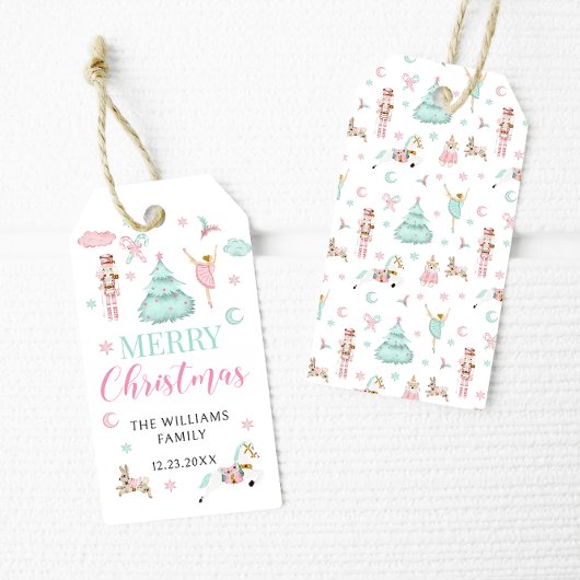 Pink turquoise pastel noisette joyeuse étiquettes