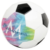 Pink Turquoise Tie Dye Nom et initiale personnalis (3/4)