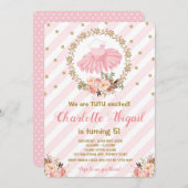 Pink Tutu Ballerina Ballet Baby shower Uitnodiging (Voorkant / Achterkant)