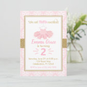 Pink Tutu Ballerina Girl Anniversaire Invitation (Debout devant)