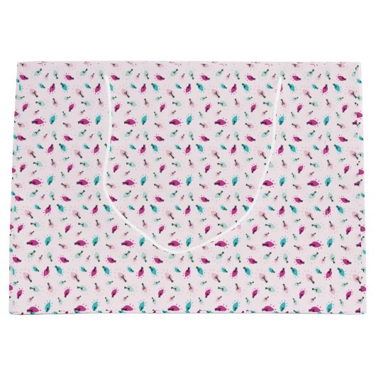 Pink Twinkle Lights Grand sac cadeau (Devant)