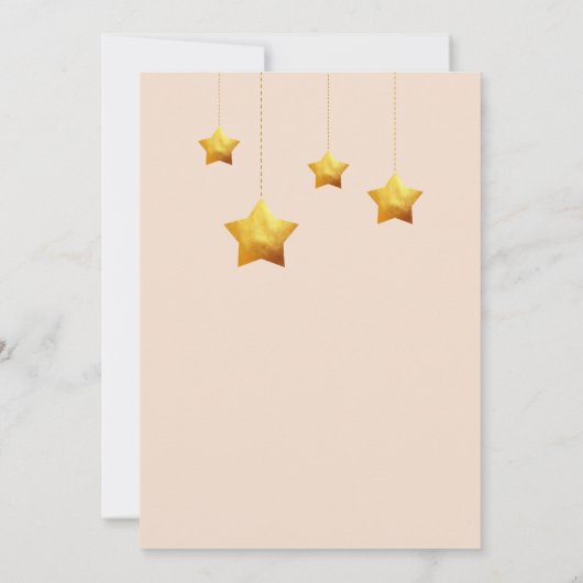 Pink Twinkle Twinkle Star Baby shower Invitation Kaart (Achterkant)