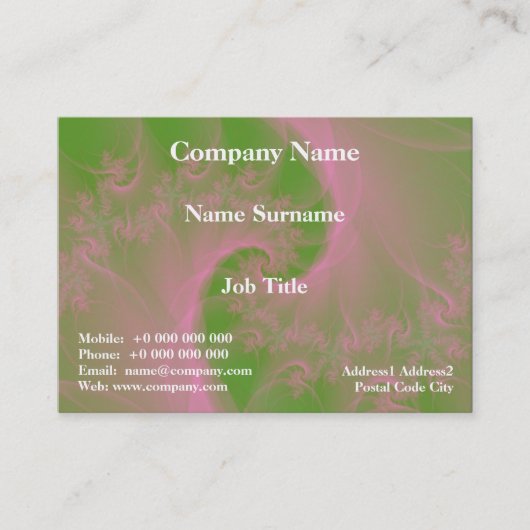 Pink Twist sur le Carte de visite de Chubby Vert (Devant)