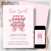 Pink Two Sweet Candy 2e Invitation d'anniversaire