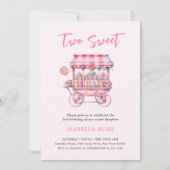 Pink Two Sweet Candy 2e Invitation d'anniversaire (Devant)