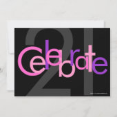 Pink Type 21st Birthday Party Invitation (Dos)
