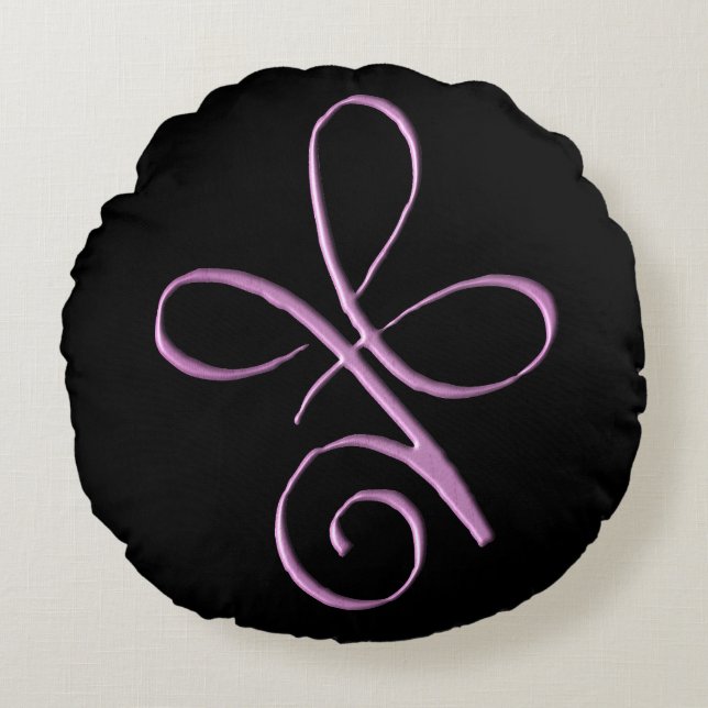 Pink Unconditional Love Rond Kussen (Voorkant)