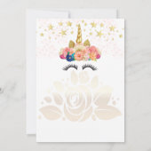 Pink Unicorn 8 Anniversaire invitation (Dos)