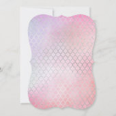 Pink UNICORN MERMAID Invitations Carte métallique (Dos)