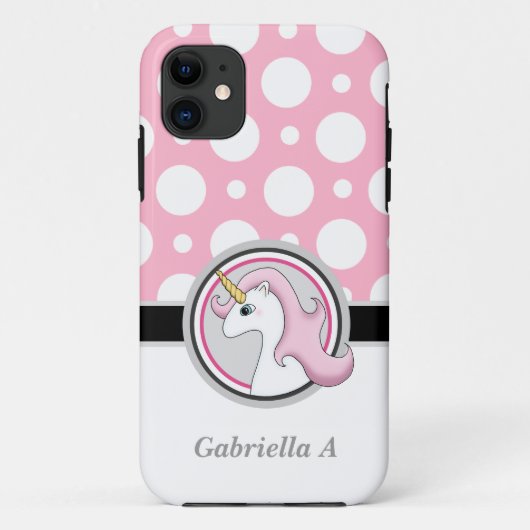 Pink Unicorn Polka Dot iPhone 5 Coque (Dos)