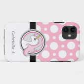 Pink Unicorn Polka Dot iPhone 5 Coque (Dos (Horizontal))