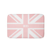 Pink Union Jack UK Flag Monogram Bath Mat (Voorkant)