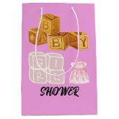 Pink unique bébé fille Dice Baby shower Cadeau Sac (Devant)