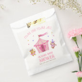 Pink Unique Circus Beer Monkey Baby shower Bedankzakje (Gezegeld)