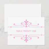 Pink v2 Fancy Ornamo Numéro de table Carte postale (Devant / Derrière)