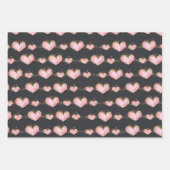 Pink Valentijnsdag Script Hearts Inpakpapier Vel (Voorkant)