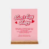 Pink Valentine Baby shower ne pas dire Baby Game (Recto)