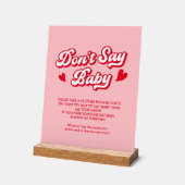 Pink Valentine Baby shower ne pas dire Baby Game (Angle)