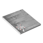 Pink Valentine Hearts Tree Bloc-notes personnalisé (Incliné)